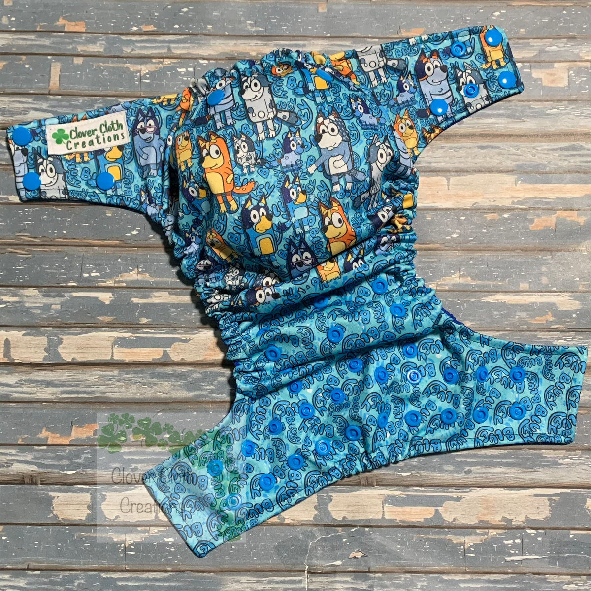 Bluey Stacked Cloth Diaper Made to Order Clover Cloth Creations