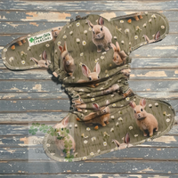 Bunnies Fitted Cloth Diaper - Made to Order