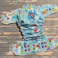 Rainbow Fish Hybrid Fitted Cloth Diaper - Made to Order