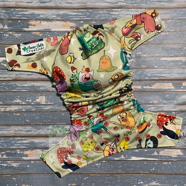 Cottagecore Adventure Time Cloth Diaper - Made to Order
