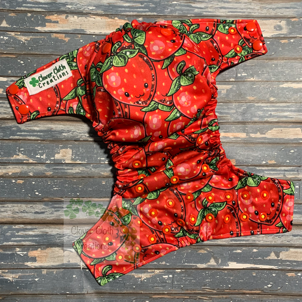 Strawberries Cloth Diaper - Made to Order