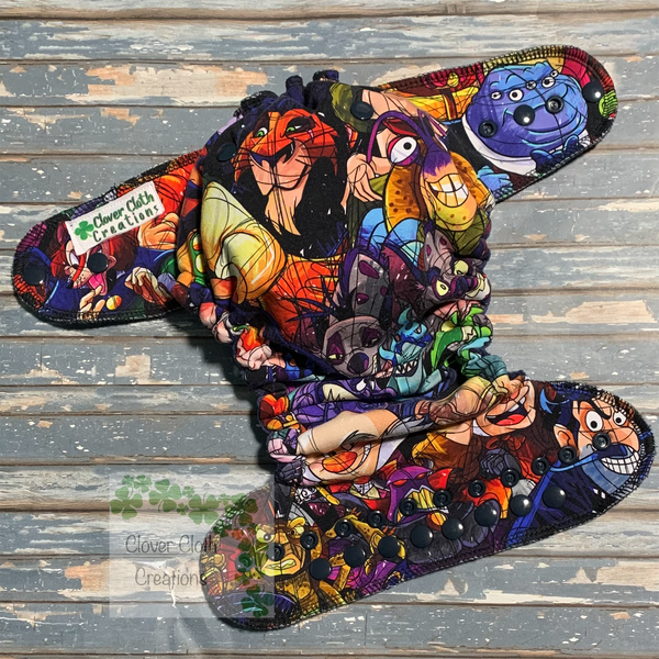 Sew Sketchy Villains Hybrid Fitted Cloth Diaper - Made to Order