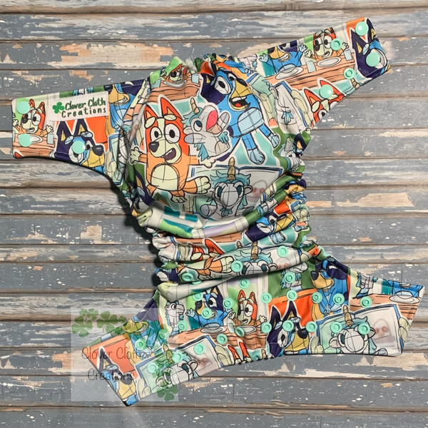 Bluey Portraits Cloth Diaper - Made to Order