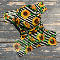 Sunflower Stripe Cloth Diaper - Made to Order