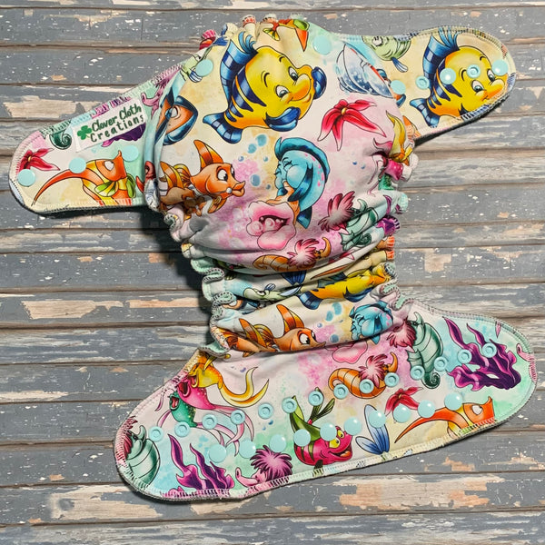 Under the Sea Hybrid Fitted Cloth Diaper - Made to Order