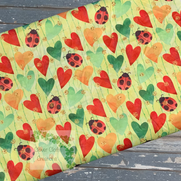 Hearts and Ladybugs Cloth Pad - Made to Order