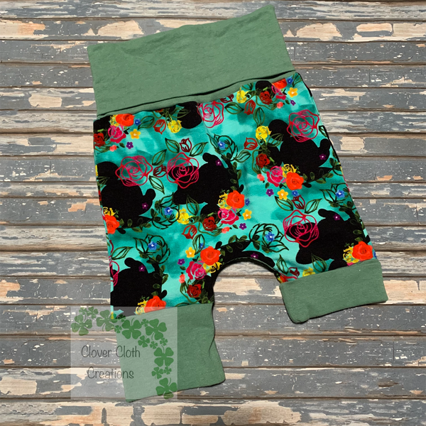 Floral Mouse Shortiloones - Ready to Ship
