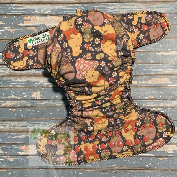 Cottagecore Pooh Fitted Cloth Diaper - Made to Order