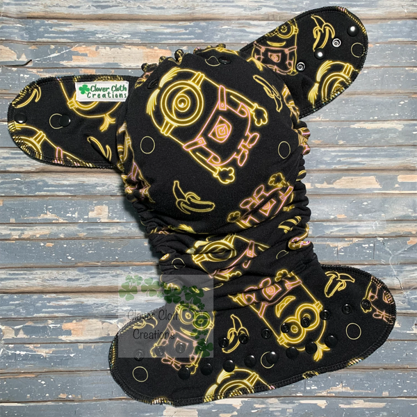 Neon Minion Fitted Cloth Diaper - Made to Order