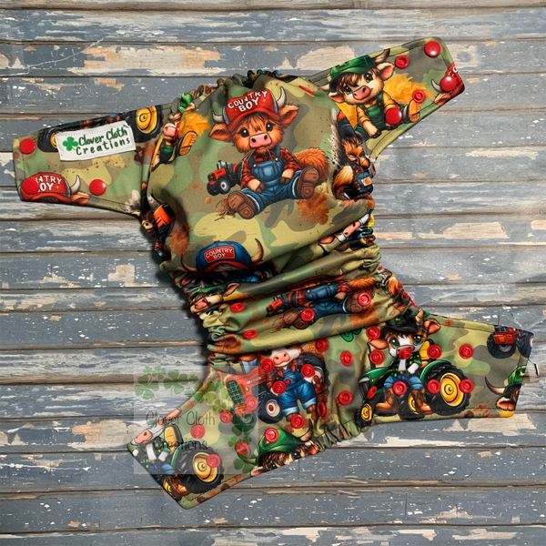 Country Boy Cloth Diaper - Made to Order