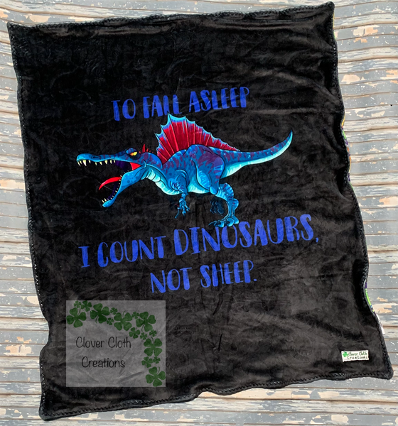 I Count Dinosaurs Toddler Blanket - Ready to Ship