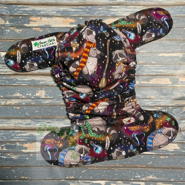 HP Raccoon Fitted Cloth Diaper - Made to Order
