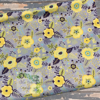 Yellow and Gray Floral Cloth Pad - Made to Order