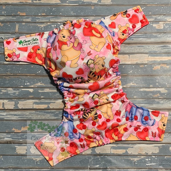Pooh Love Cloth Diaper - Made to Order