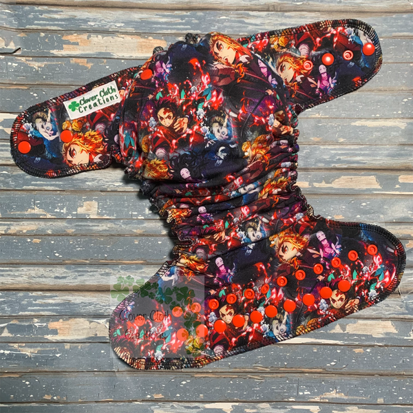Slaying Demons Fitted Cloth Diaper - Made to Order