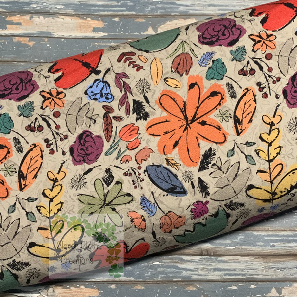 Floral Ink Fitted Cloth Diaper - Made to Order