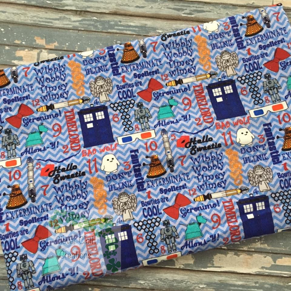 Blue Dr Who Hybrid Fitted Cloth Diaper - Made to Order