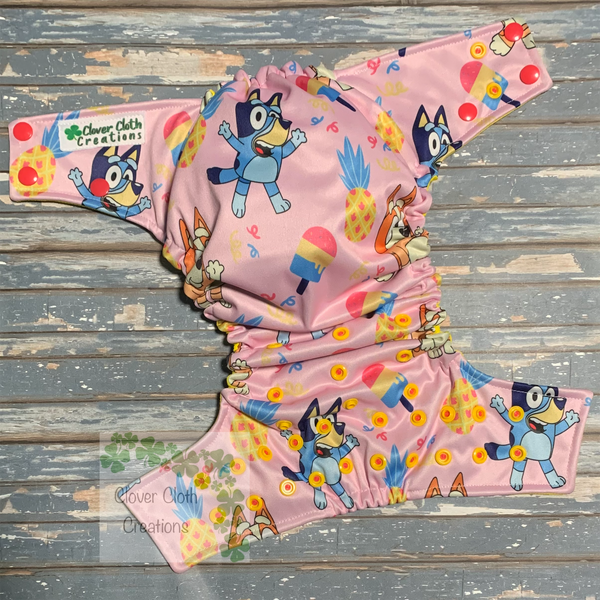 Summer Bluey Cloth Diaper - Made to Order