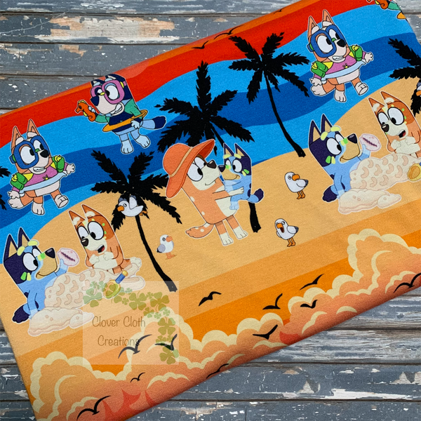 Beachy Bluey Fitted Cloth Diaper - Made to Order