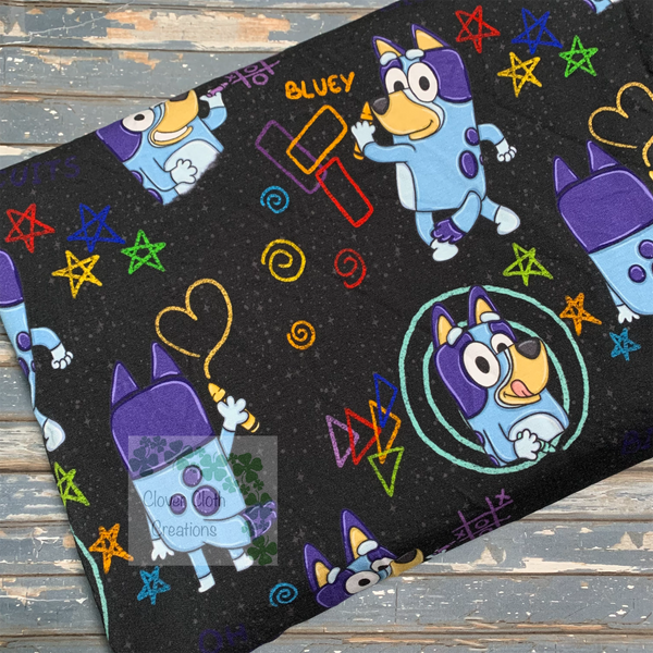 Artsy Bluey Fitted Cloth Diaper - Made to Order