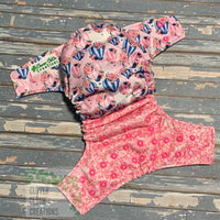 Hot Air Balloons with Pink Glitter Cloth Diaper - Made to Order