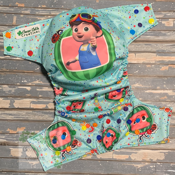TomTom Cocomelon Cloth Diaper - Made to Order