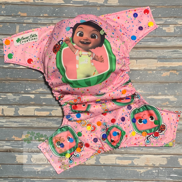Nina Cocomelon Cloth Diaper - Made to Order