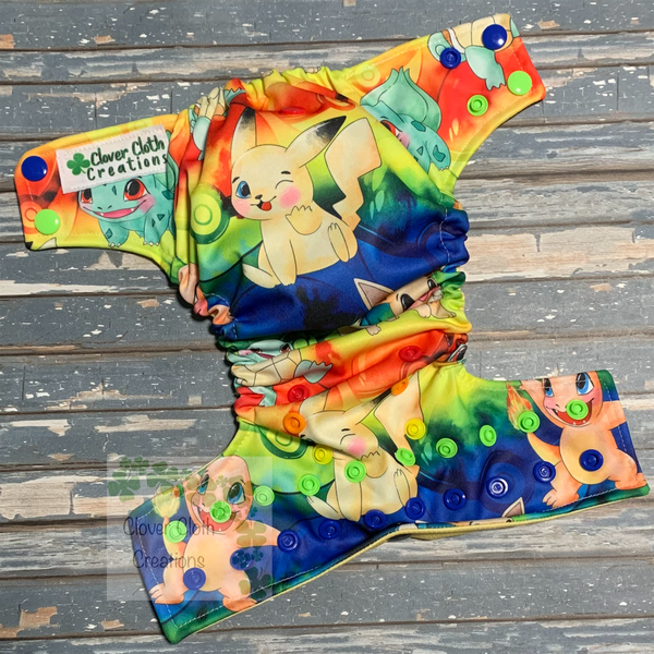 Pokémon Grunge Cloth Diaper - Made to Order