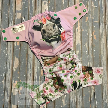 Floral Cows Cloth Diaper - Made to Order