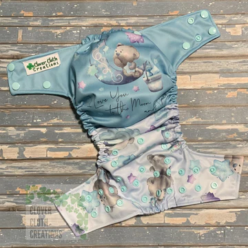 Goodnight Bear Cloth Diaper - Made to Order