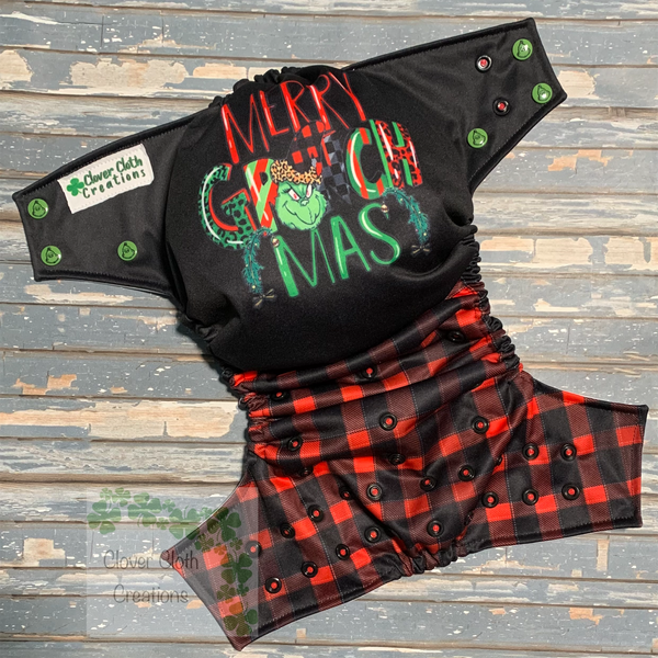 Merry Grinchmas Cloth Diaper - Made to Order