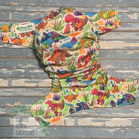 Colorful Dinosaurs Cloth Diaper - Made to Order