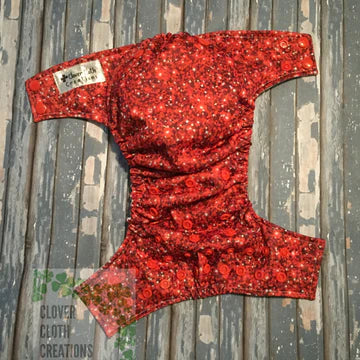 Red Glitter Cloth Diaper - Made to Order