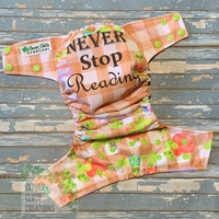 Never Stop Reading Cloth Diaper - Made to Order