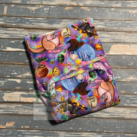 Purple Potter Pooh Tossed Preflat - 2 Layer