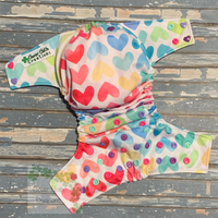 Watercolor Hearts Cloth Diaper - Made to Order