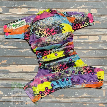 Cheetah Brushstrokes Cloth Diaper - Made to Order