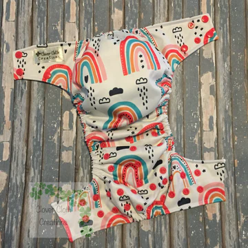 Pastel Rainbows Cloth Diaper - Made to Order