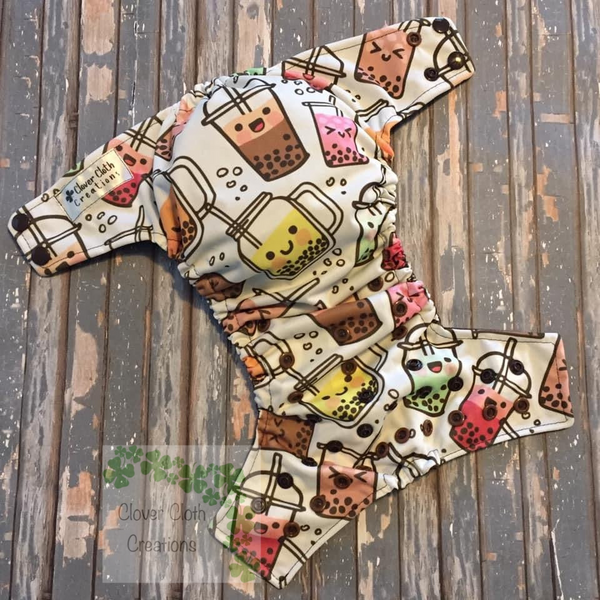 Bubble Tea Tossed Cloth Diaper - Made to Order