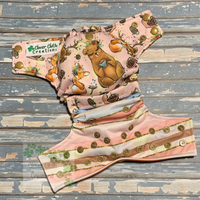 Woodland Friends with Stripes Cloth Diaper - Made to Order