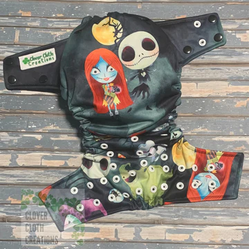 Jack and Sally Cloth Diaper - Made to Order