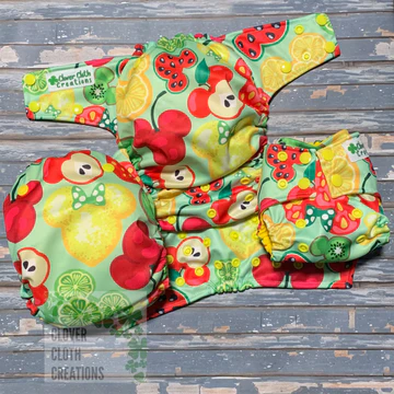 Mouse Fruit Cloth Diaper - Made to Order