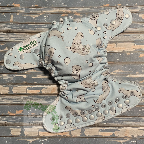 Blue Otters Hybrid Fitted Cloth Diaper - Made to Order