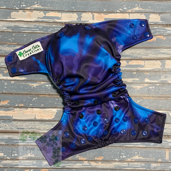 Dark Tie Dye Cloth Diaper - Made to Order