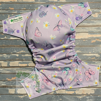 Purple Butterflies Cloth Diaper - Made to Order