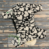 Black and White Hearts Cloth Diaper - Made to Order