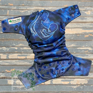 Blue Breastfeeding Galaxy Cloth Diaper - Made to Order
