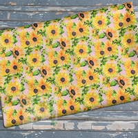 Sunflowers Pink Cloth Diaper - Made to Order