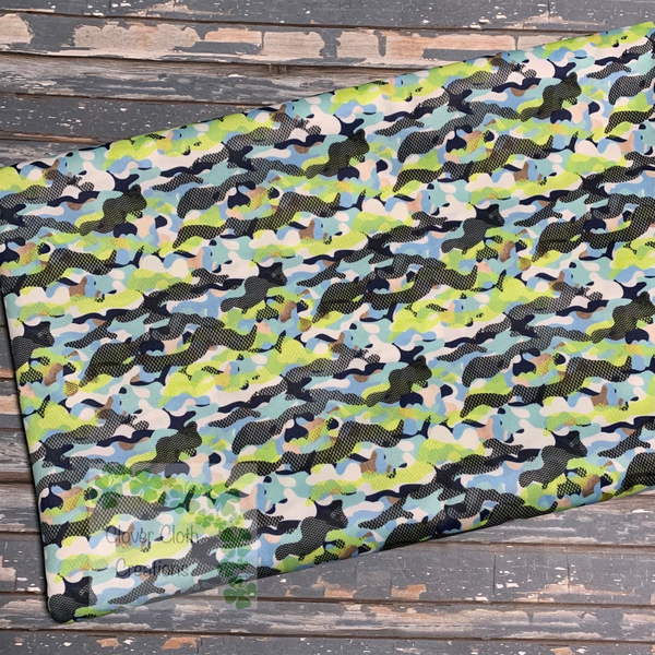 Lime and Black Camo Cloth Diaper - Made to Order