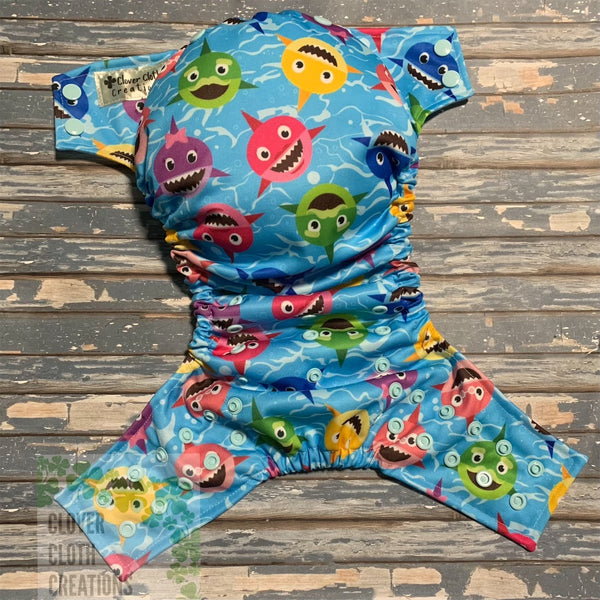 Baby Shark Cloth Diaper - Made to Order